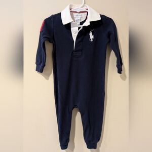 Ralph Lauren Navy One Piece Bit Horse ~ Sz 9 mo